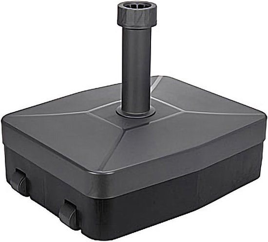 Zwarte Vierkante Vulbare Kunststof Parasolvoet - 50 cm