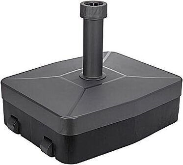 Zwarte Vierkante Vulbare Kunststof Parasolvoet - 50 cm