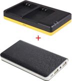 Huismerk Powerpakket Deluxe : Chargeur duo BLN-1 + Powerbank 8000mAh pour 2 batteries Olympus BLN-1