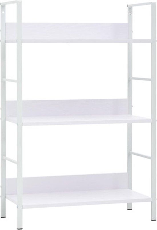 vidaXL Boekenkast met 3 schappen 60x27,6x90,5 cm bewerkt hout wit