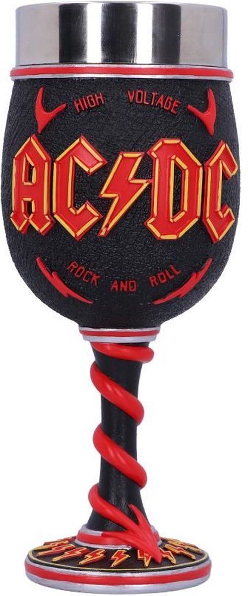 Nemesis Now AC/DC High Voltage Rock and Roll Goblet with Horns - Black