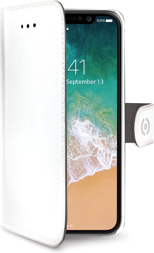 Celly Boekmodel Hoesje iPhone XS / X - Wit