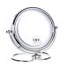 HIMRY KXD3137 Led-tafelspiegel, klapspiegel, metaal, chroom, tafelspiegel, verlichte tafelspiegel voor badkamer, scheerbeurt, 360 graden draaibaar, dubbelzijdige spiegel, 10 x vergroting