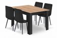 LEOBERT Table de salle à manger NP 120x80 Craft avec pieds noirs + 4 chaises LIBRA noir avec pieds noirs