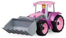 Lena 04452 TRUXX Tractor Pink met voorschep, voertuig ca. 34 cm, trekker met graafschep en volledig beweegbaar speelfiguur, speelgoed voor meisjes vanaf 2 jaar in roze, paars