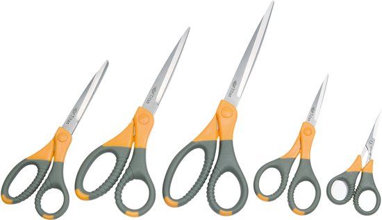 Wedo 9857 Schaar (roestvrij staal titanium Plus, 7 inch (17,7 cm)) grijs/geel