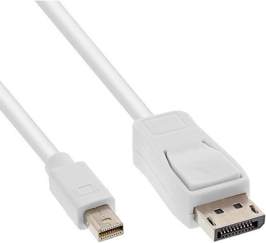InLine Mini DisplayPort - DisplayPort kabel | DP1.2 (4K 60Hz) | HBR2 (21.6Gbit/s) | wit | 1,5 meter