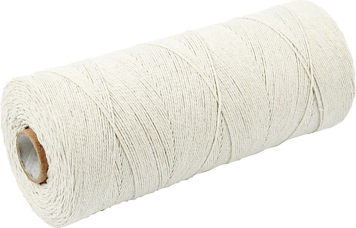 Creotime Katoendraad l 700 m licht naturel Extra dunne kwaliteit 126 250 gr