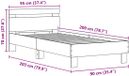 vidaXL Bedframe met hoofdeinde Zwart Eiken 90 x 200 cm Bewerkt hout