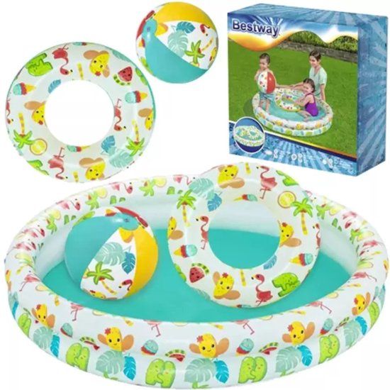 Bestway Opblaasbaar Zwembad Rond 122 cm - Kinderbad met Accessoires
