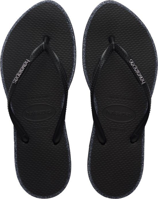 Havaianas HAV. SLIM POINT GLITTER Zwart/Zwart Dames Slippers - Zwart/Zwart
