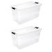keeeper Opbergbak cornelia met deksel en clipsluiting, 79,5 x 39,5 x 40 cm, 83 l, doorzichtig, 2 stuks