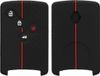 Renault Housse de clé de voiture compatible avec carte de clé de voiture à 4 boutons - Keyless Go - Noir Rouge