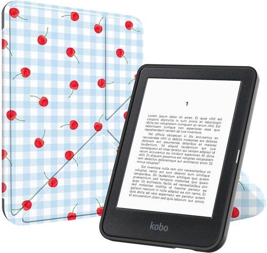 imoshion Ploonk B.V. Ereader Hoes - Geschikt voor Kobo Clara BW/Kobo Clara Colour - Cherry Check