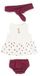 Miniland Poppen: Kledingset voor babypoppen, 32 cm, bordeaux/wit, 3-delig