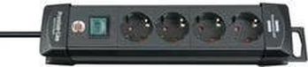 Brennenstuhl Premium-Line Stekkerdoos - 4-voudig - Zwart - 1.8m