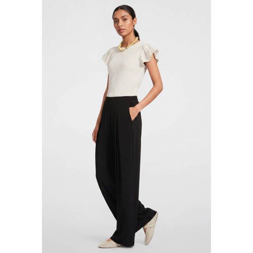 Anytime top met textuur en ruches off-white