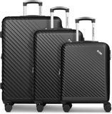 CHECK.IN Paradise 2.0 4 wielen Kofferset 3-delig met uitbreidingsplooi - Harde bagage - Combinatieslot - black