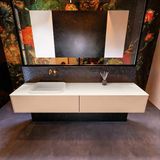 Mondiaz ERIN 200cm badmeubelset onderkast Rosee met 2 lades Wastafel RIDGE links Linen ERIN12749