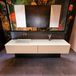 Mondiaz ERIN 200cm badmeubelset onderkast Rosee met 2 lades Wastafel RIDGE links Linen ERIN12749