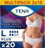 TENA Silhouette Plus - low waist incontinentiebroekjes - White - L - 20 stuks
