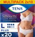 TENA Silhouette Plus - low waist incontinentiebroekjes - White - L - 20 stuks