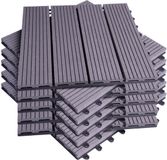 Dalles de jardin sans marque - Dalles de terrasse - Dalles de pont - 30x30cm - Set de 11 pièces - Gris clair