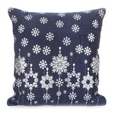Eurofirany Kussensloop voor sofa Kerstmis sneeuwvlokken marineblauw 40x40 cm set van 2