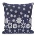 Eurofirany Kussensloop voor sofa Kerstmis sneeuwvlokken marineblauw 40x40 cm set van 2