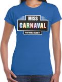 Bellatio Decorations Miss Carnaval verkleed t-shirt blauw voor dames