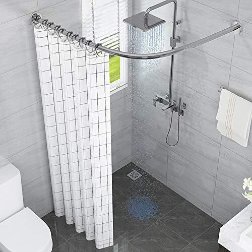 YANGE'S Douchegordijnstang Geen Boren Lvormig Badkamer Gordijnrails