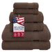 AmericanVeteranTowel Turkse 6-delige handdoekenset van 100% katoen, luxe handdoeken set van 6 voor badkamerbenodigdheden, 2 badhanddoeken, 2 handdoeken, 2 washandjes, bruin
