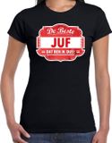 Bellatio Decorations Shoppartners Bv Cadeau t-shirt voor de beste juf voor dames - Zwart - Maat S