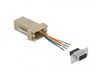 Delock 66770 D-Sub 9 pin female to RJ11/RJ14 female adapter, Grey