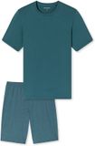 Schiesser heren shortama katoen - Casual Essentials - 54 - Petrol