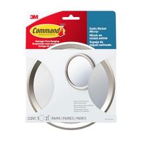 Command Badkamerspiegel, satijnnikkel, 1 spiegel en 2 paar waterbestendige plakstrips, make-upspiegel, schadevrij ophangen