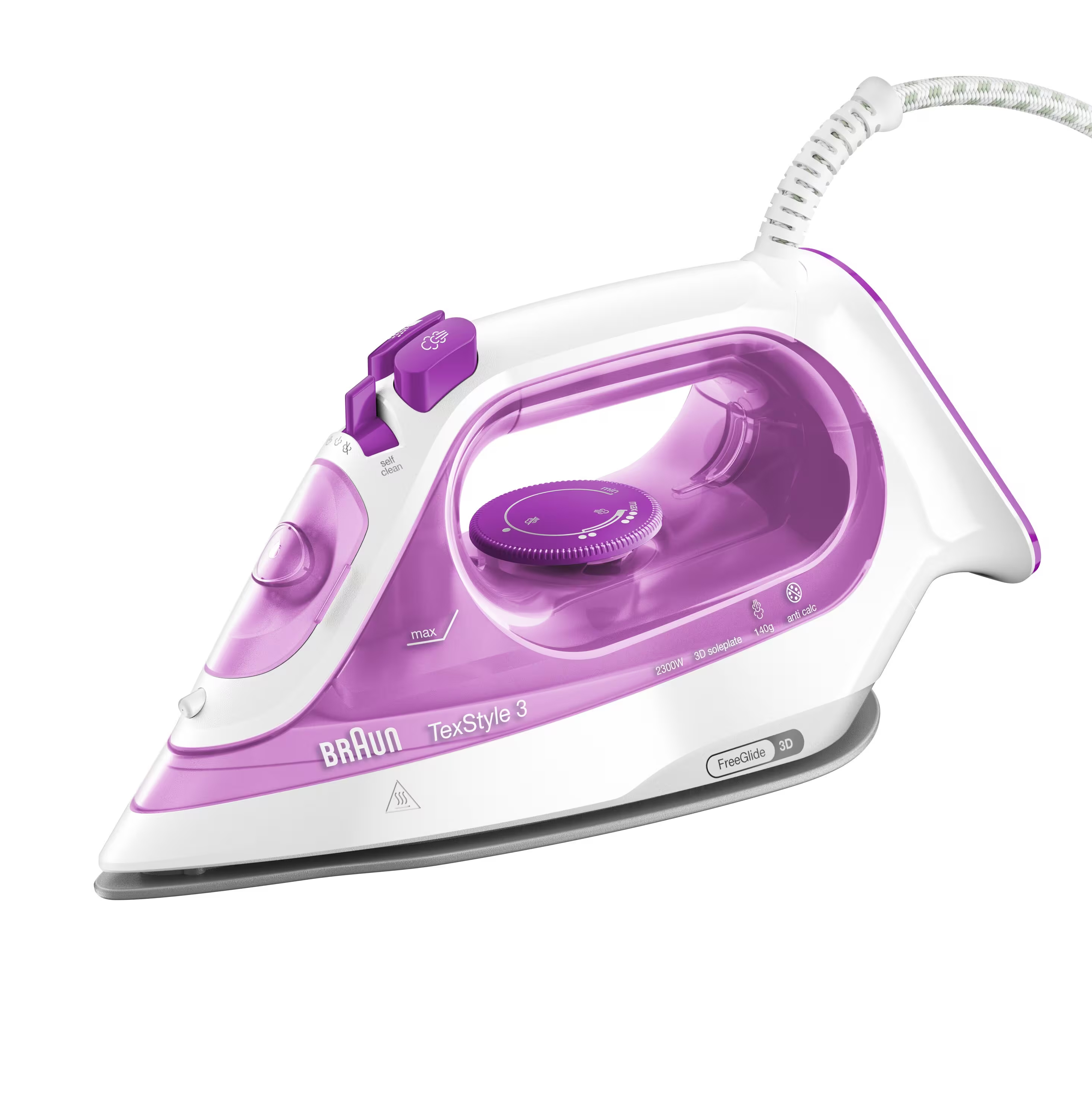 Braun TexStyle 3 SI3030 - Dry & Steam Iron - 2300W - Pink