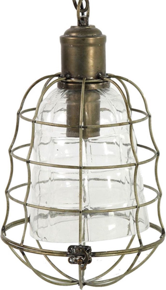 hunta Hanglamp - Industrieel - Vintage - Stallamp - Overkapping - Landelijk - Mancave - Ketting - Brons - Glas - 135cm