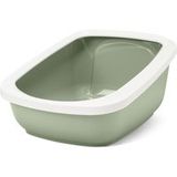 Savic Aseo Jumbo - Kattenbak met hoge rand - botanisch groen/ wit