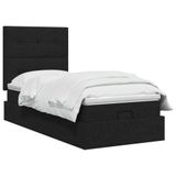 vidaXL Ottoman bed met matras met hoofdeinde Zwart 90 x 190 cm Stof