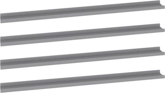 vidaXL Wandschappen 4 st 115x9x3 cm grijs