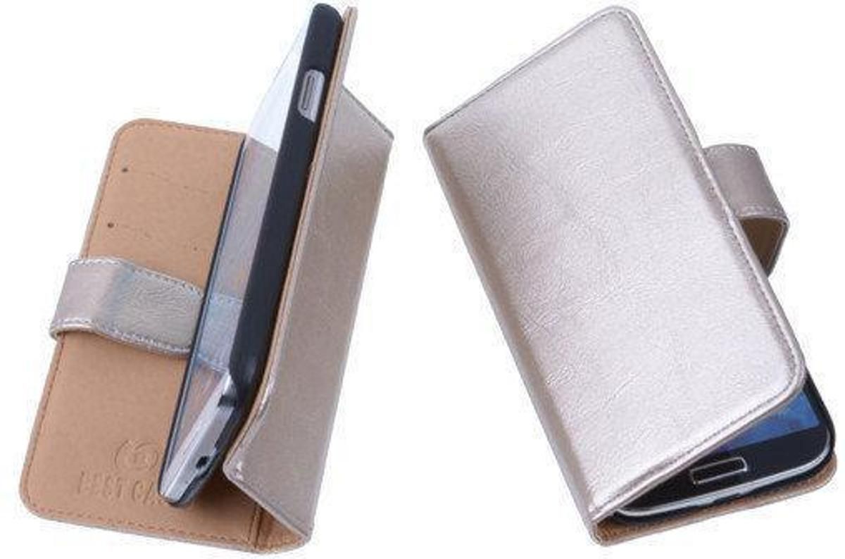 Best Cases Panda Best Cases PU Leder Goud Hoesje LG L90 Book/Wallet Case/Cover