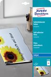 Avery 2500 - Film d'impression - Transparent - Polyester - 0,17 mm - Technologie jet d'encre