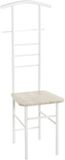 HAKU dressboy-stoel aankleedstoel stumme dienaar met zitting eiken, wit, MDF, metaal - afmetingen: B 46 x H 119 x D 50 cm, stijl: modern