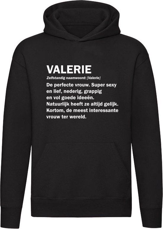Valerie Grappige Hoodie - Zwart - Unisex - Katoen - Cadeau