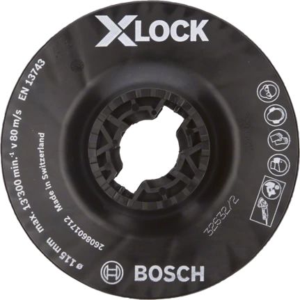 Bosch X-LOCK Steunschijf 115 mm - 13.300 RPM - 1 stuk