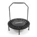 Relaxdays fitness trampoline Ø102 cm, opvouwbaar, voor volwassenen, met stang, tot 120 kg, indoor, zwart