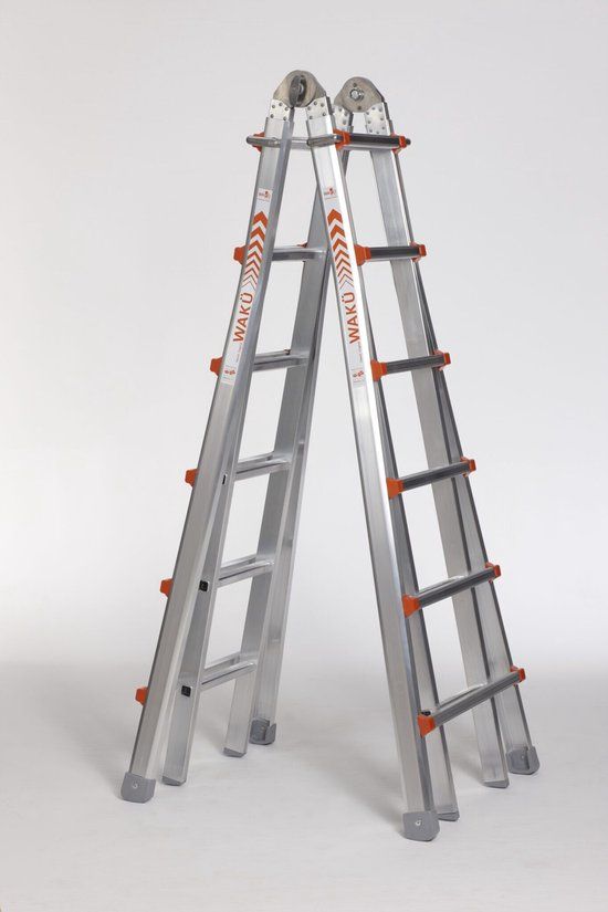 Waku Multifunctionele Ladder - 4x6 Treeds - 7.30m Werkhoogte - Aluminium