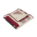 Woolrich Luxe gewatteerde plaid - Cabin Lifestyle, patchwork met elandenontwerp het hele seizoen, lichtgewicht en ademend, gezellige beddengoedlaag voor bank, 127 x 177,8 cm L, Huntington Red