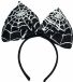 Haza Halloween/horror verkleed diadeem/tiara - strik met spinnen print - kunststof - dames/meisjes